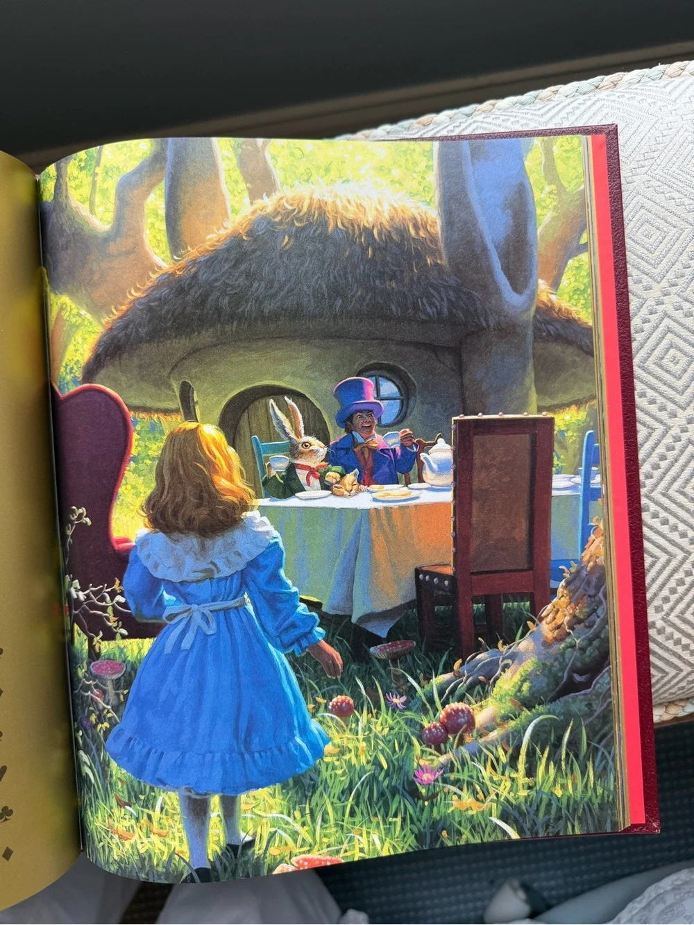 Classic Alice in Wonderland Hardcover Book - Burgundy Lewis Carroll illustrated